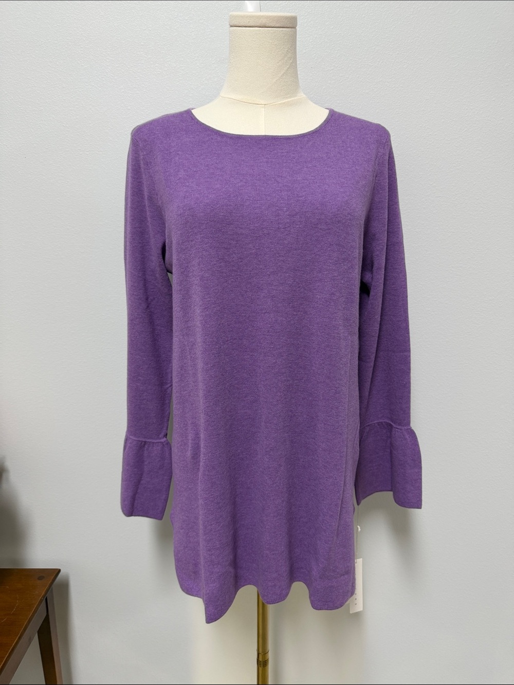 Belford Women’s Scoop Neck Purple Knit Tunic Sweater